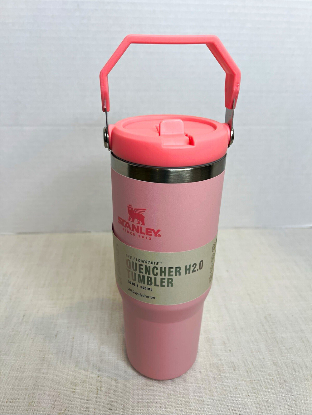 Stanley Flowstate Quencher H2.0 30 oz Pink Stainless Tumbler Handle Lid